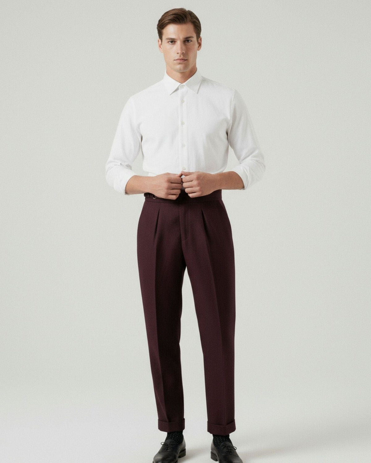 Men's High Waist Pleated Non Iron Tailored Pants, view 4