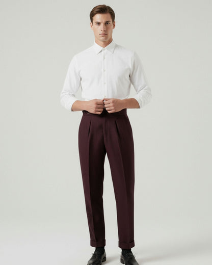 Men's High Waist Pleated Non Iron Tailored Pants, view 4