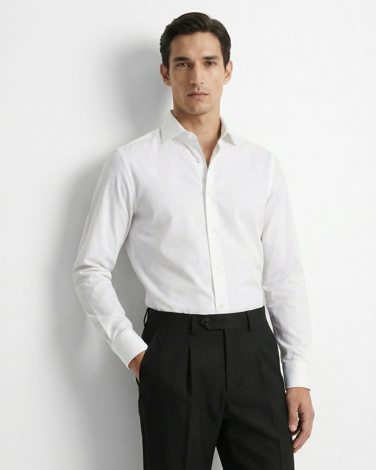 Men's High Waist Pleated Tailored Pants with Cuffed Hem, view 7