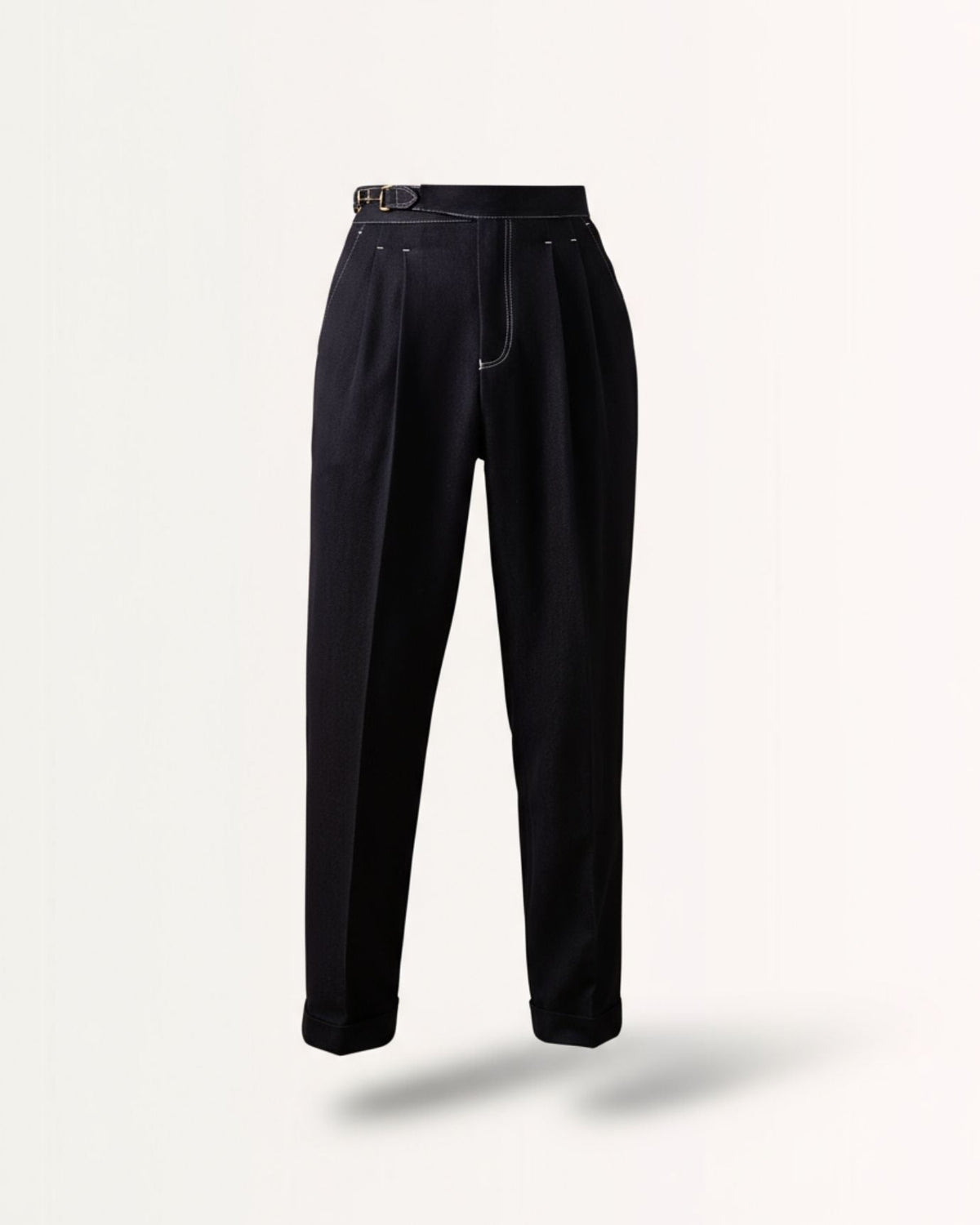 Men's High Waist Pleated Tailored Pants with Side Adjusters, view 6