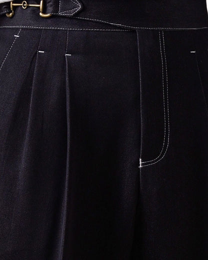 Men's High Waist Pleated Tailored Pants with Side Adjusters, view 7