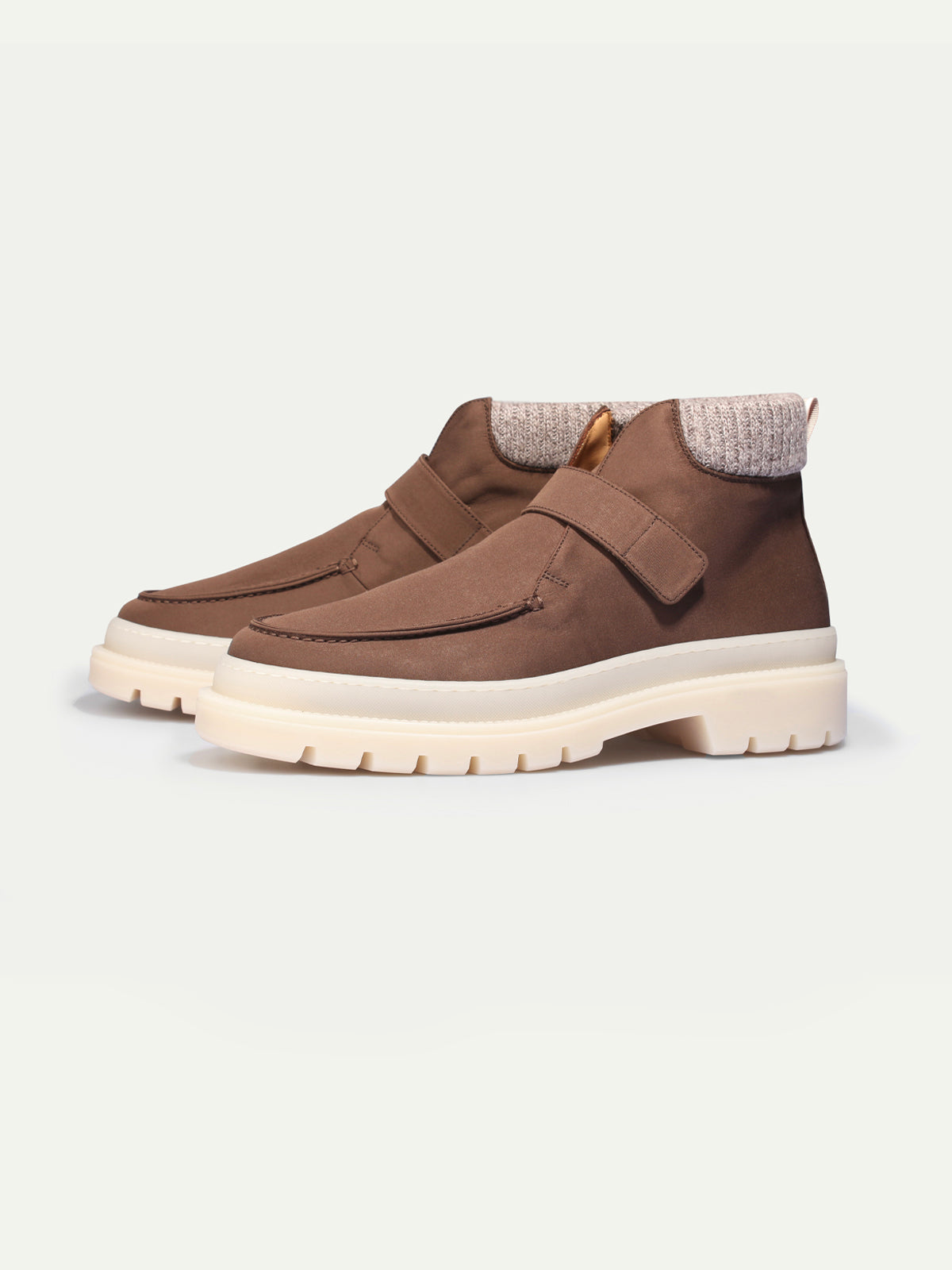 Men's Hook and Loop Winter Boots with Knit Collar, view 2