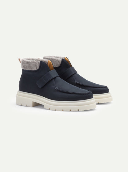 Men's Hook and Loop Winter Boots with Knit Collar, view 5