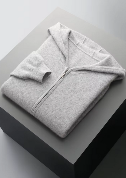 Men's Knit Hooded Zip Up Cardigan and Drawstring Pants Set, view 10