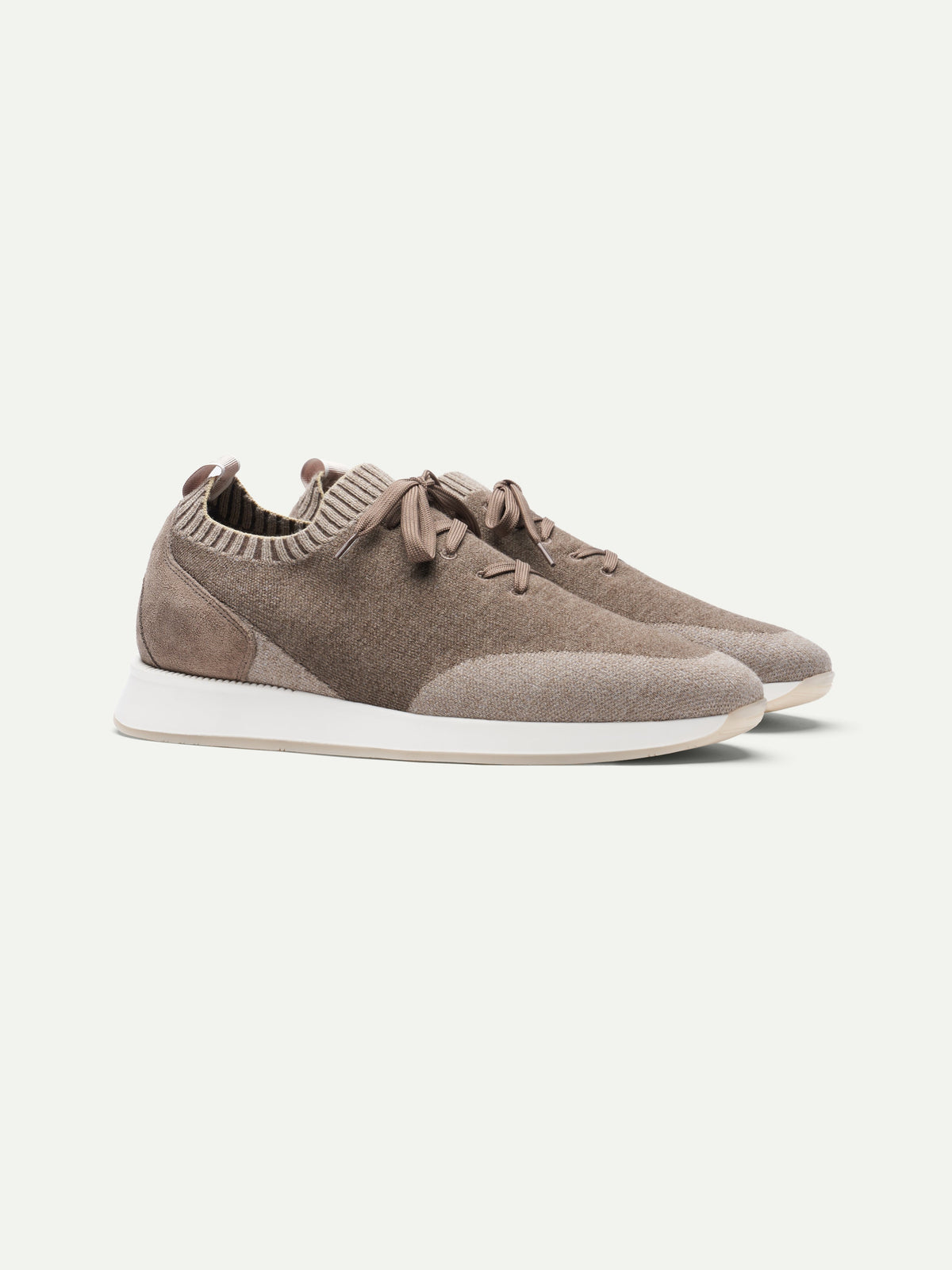 Men's Knit Sneakers with Suede Toe and Heel, view 12