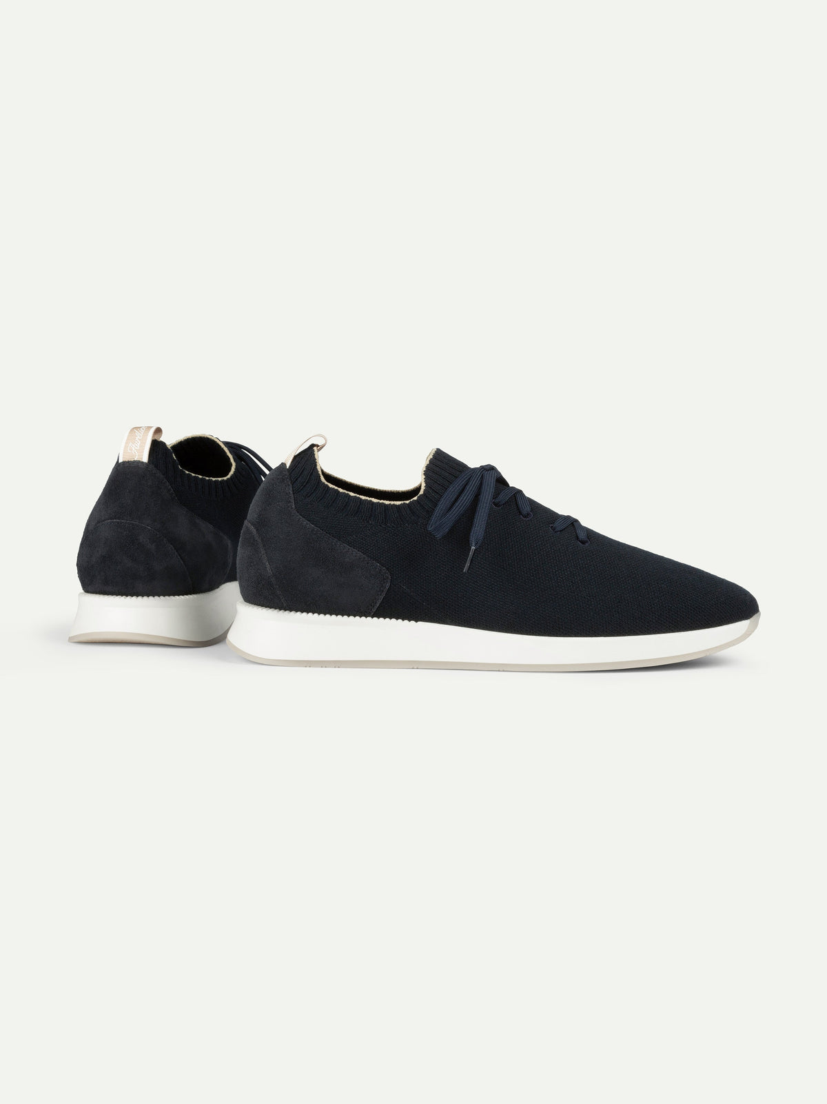 Men's Knit Sneakers with Suede Toe and Heel, view 3