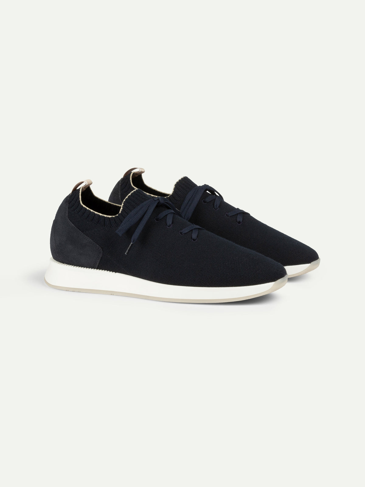 Men's Knit Sneakers with Suede Toe and Heel, view 4