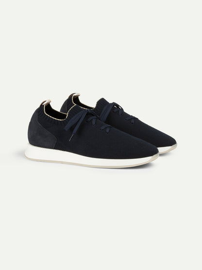Men's Knit Sneakers with Suede Toe and Heel, view 4