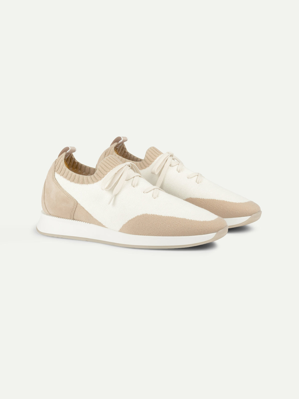 Men's Knit Sneakers with Suede Toe and Heel, view 6