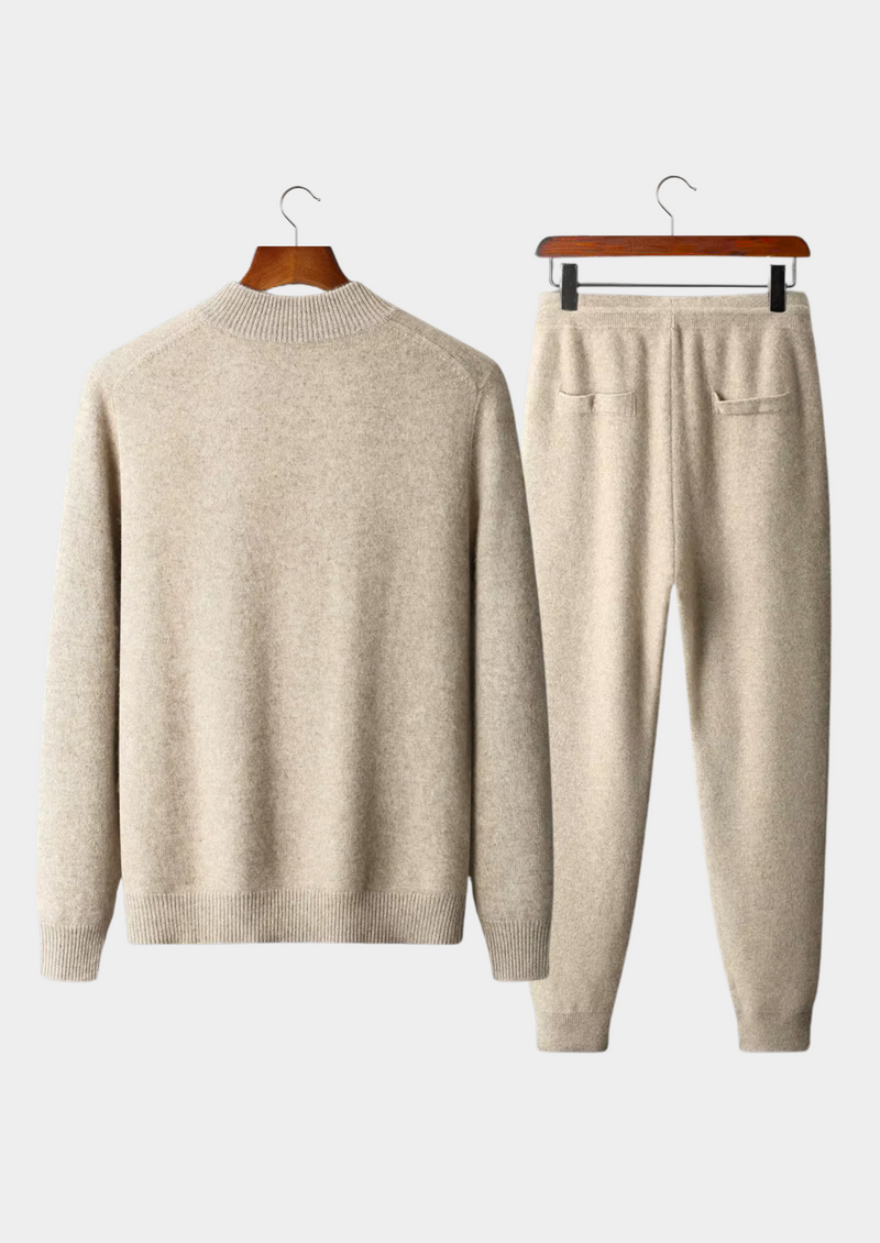 Men's Knit Zip Up Vest and Jogger Pants Set