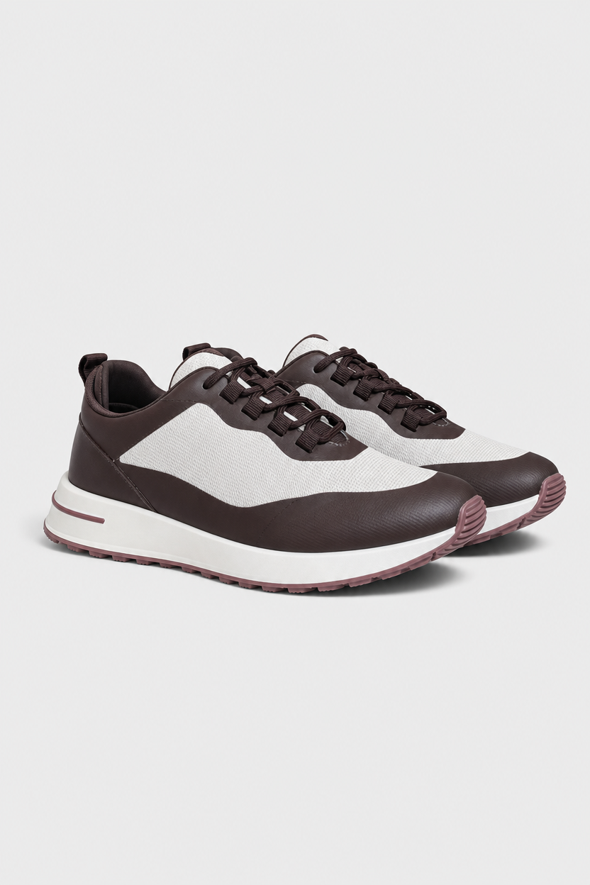 Men's Lace Up Low Top Trainers, view 3