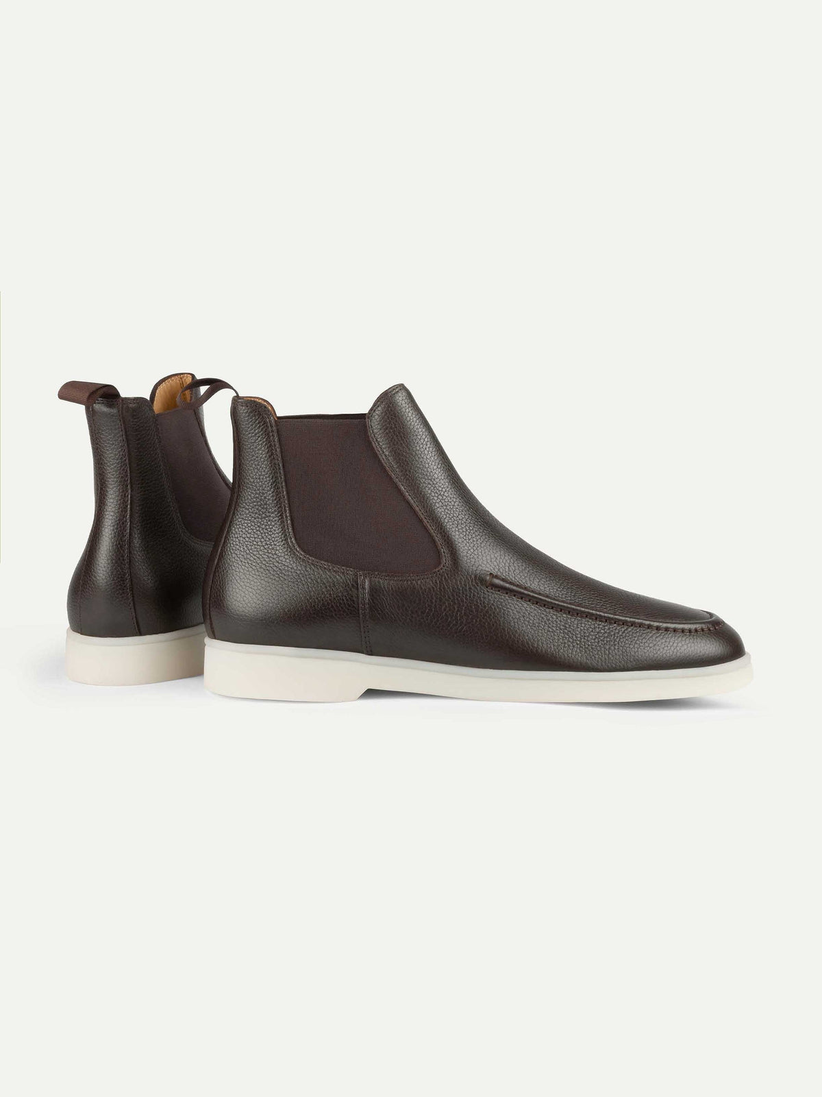 Men's Leather Chelsea Boots with White Sole, view 2