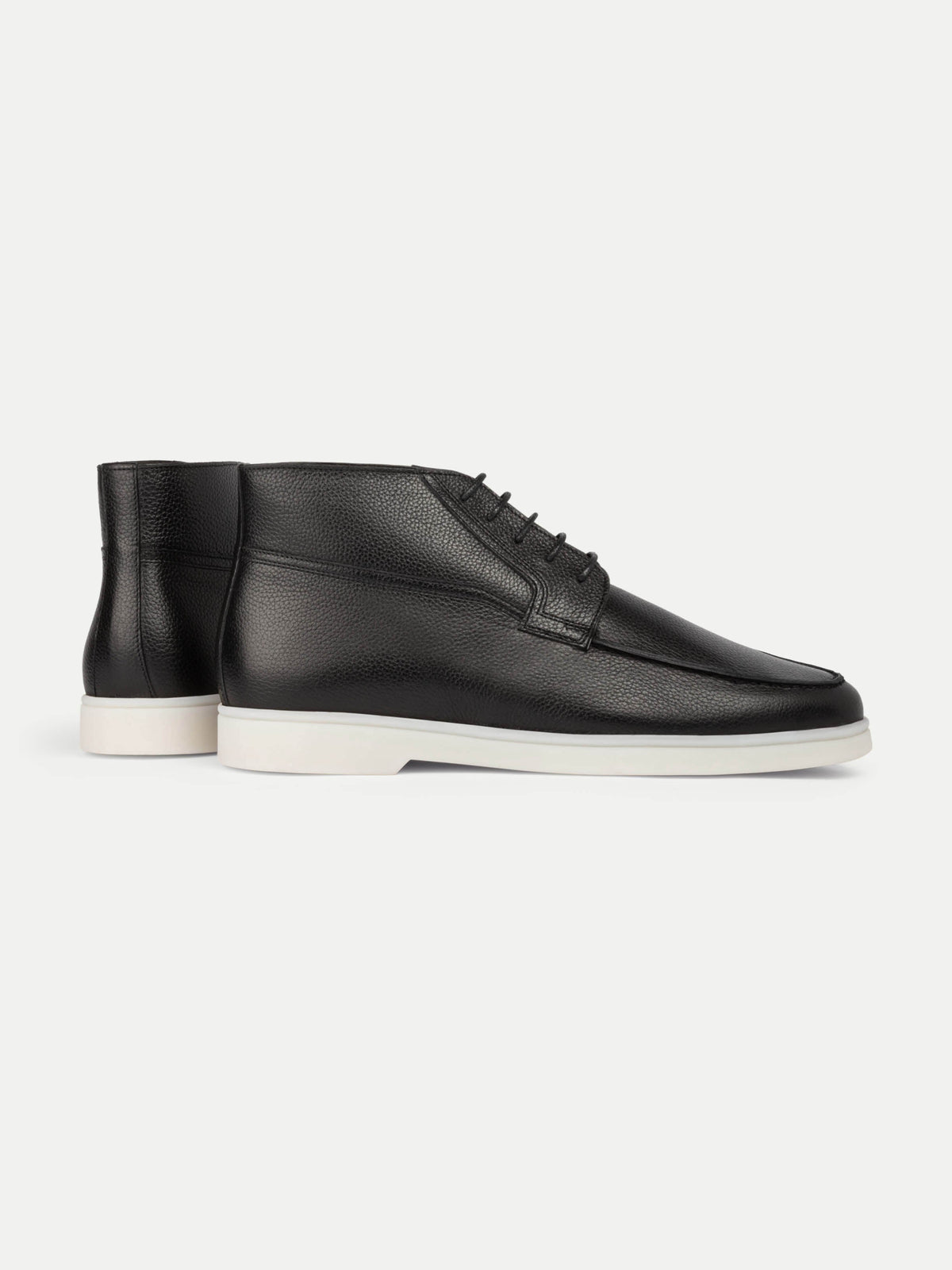 Men's Leather Lace Up Ankle Shoes with White Sole, view 3