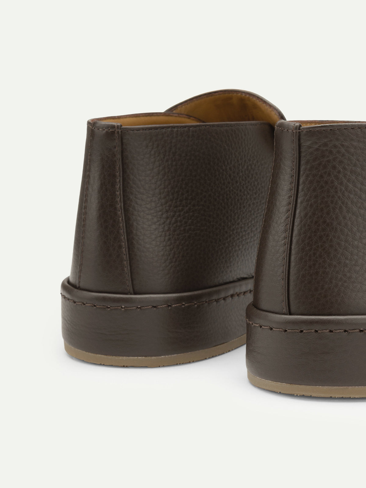 Men's Leather Slip On Ankle Shoes with Dark Sole, view 6