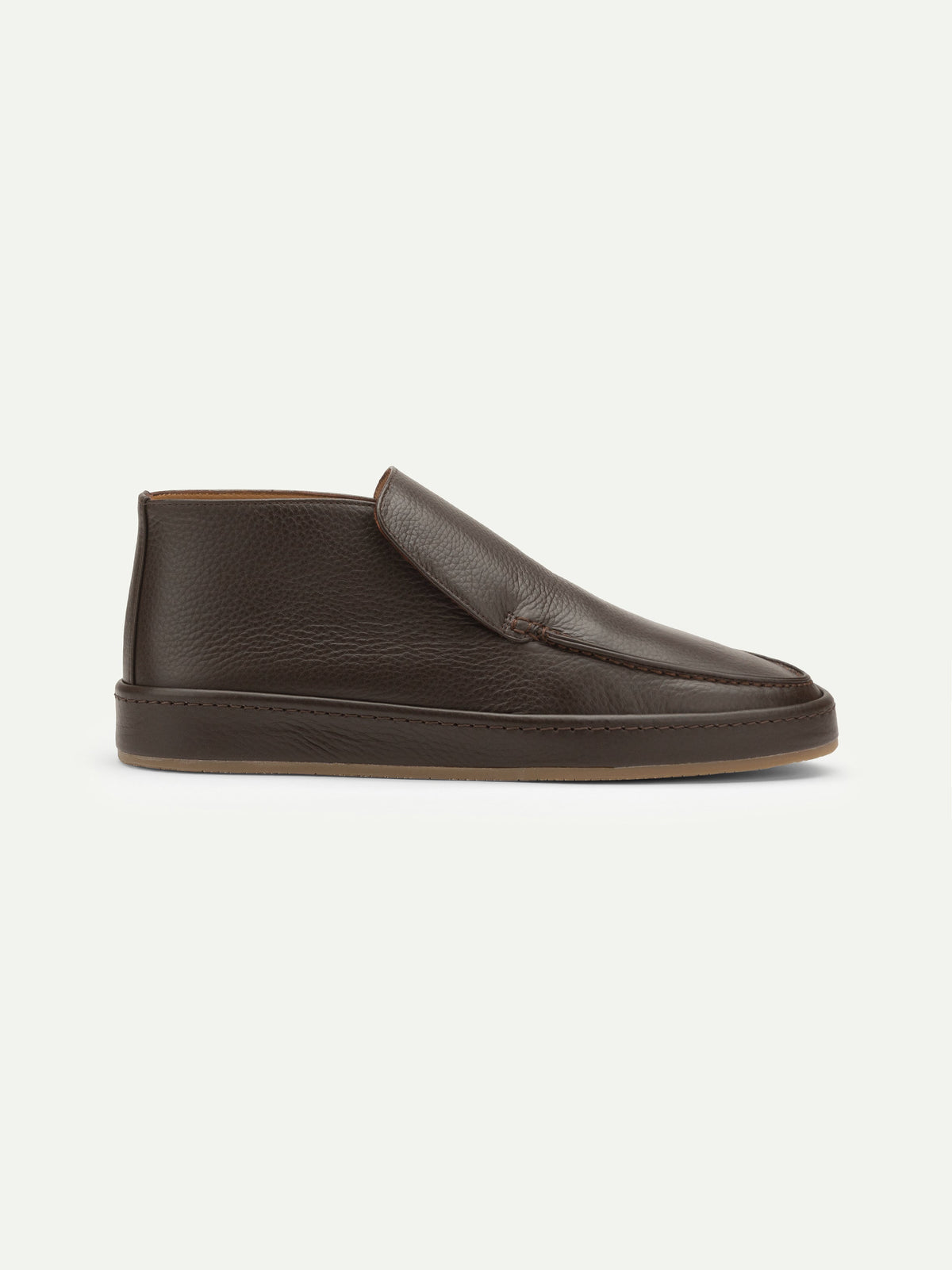 Men's Leather Slip On Ankle Shoes with Dark Sole, view 8