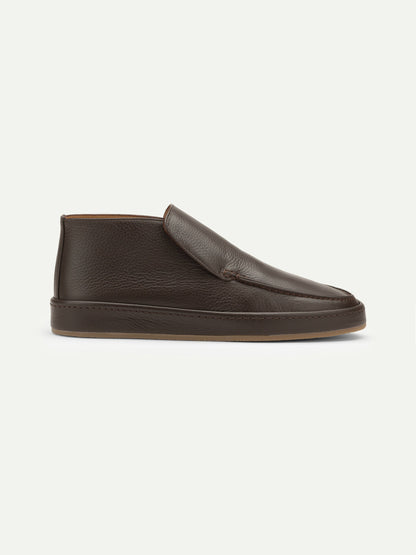 Men's Leather Slip On Ankle Shoes with Dark Sole, view 8