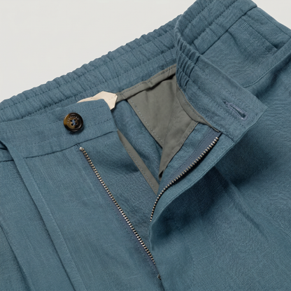 Men's Linen Drawstring Tapered Pants with Zip Fly, view 11