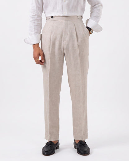 Men's Linen High Waist Pleated Breathable Pants, view 3
