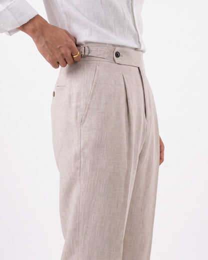 Men's Linen High Waist Pleated Breathable Pants, view 4