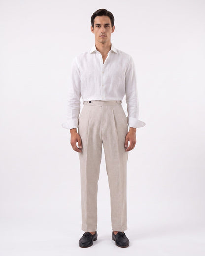 Men's Linen High Waist Pleated Breathable Pants, view 5