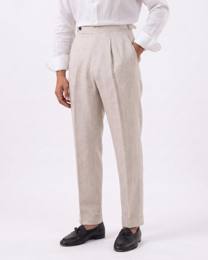 Men's Linen High Waist Pleated Breathable Pants, view 6