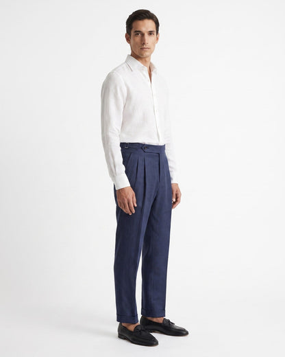 Men's Linen High Waist Pleated Breathable Pants, view 9