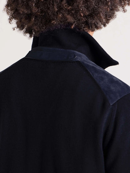 Men's Merino Wool Blend Suede Bomber Jacket, view 3