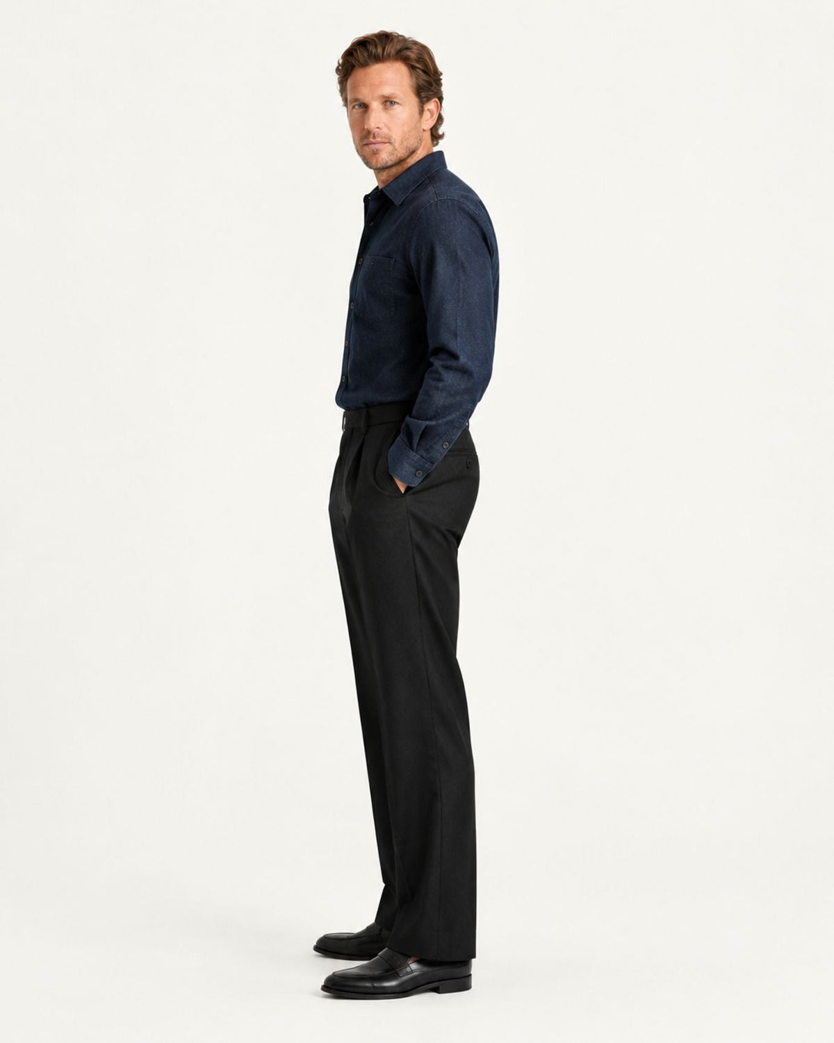 Men's Pull On Straight Leg Dress Pants Cotton Blend, view 14