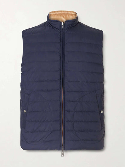 Men's Quilted Down Zip Up Puffer Vest with Stand Collar, view 3