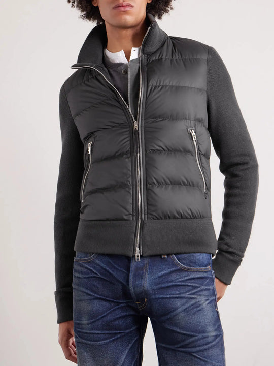 Men's Quilted Shell and Wool Down Jacket