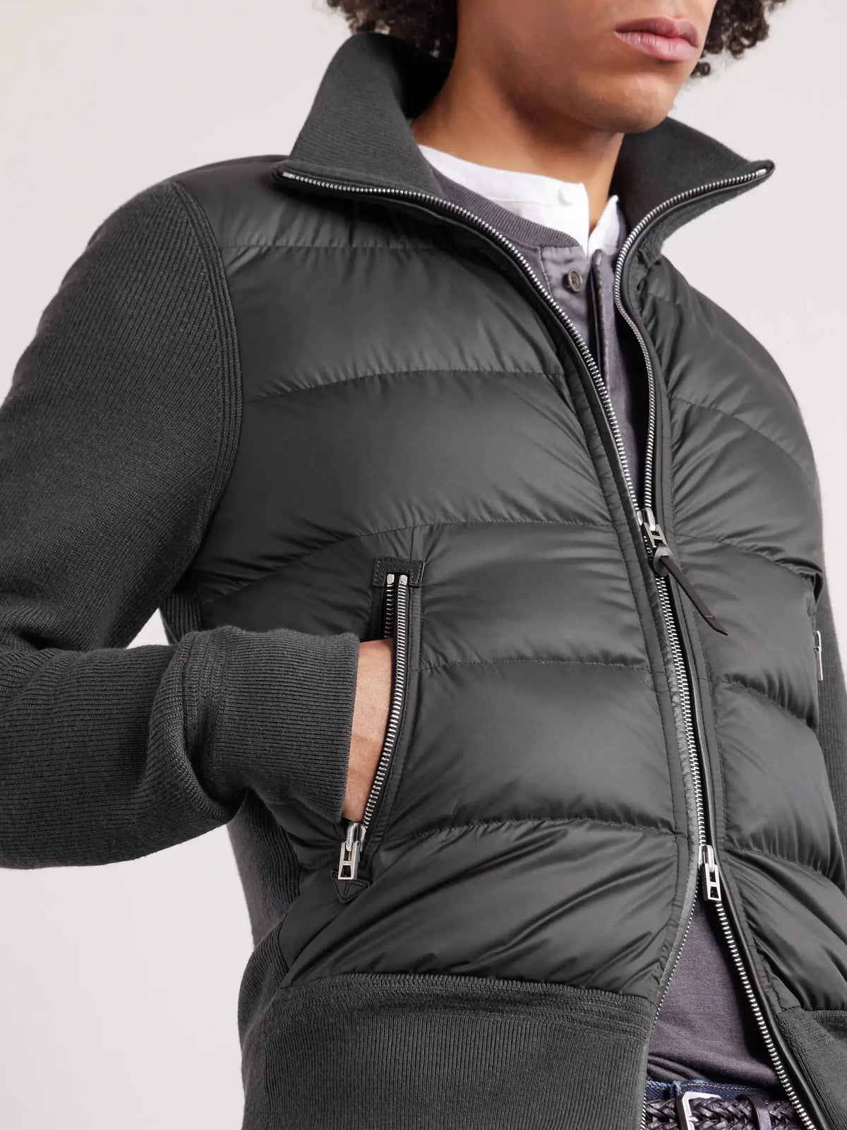 Men's Quilted Shell and Wool Down Jacket, view 2