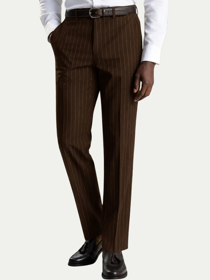 Men's Regular Fit Striped Dress Pants, House of Zeno