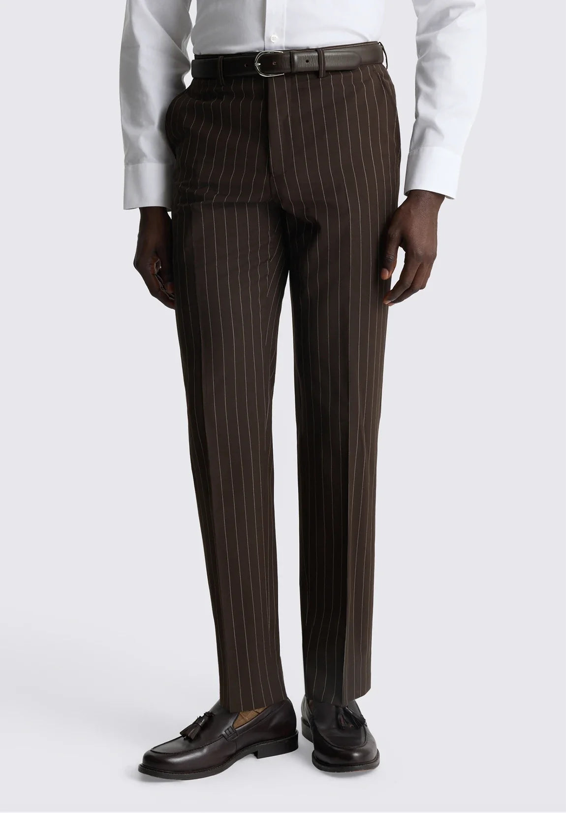Men's Regular Fit Striped Dress Pants, view 3