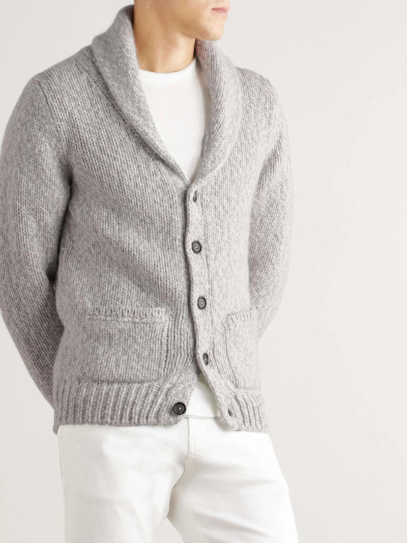 Men's Shawl Collar Wool Cardigan, House of Zeno