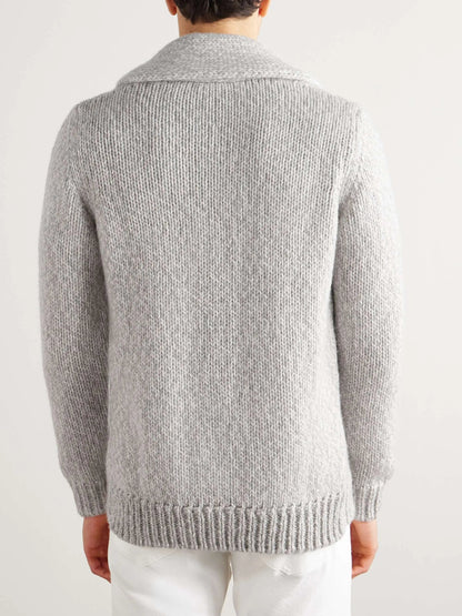 Men's Shawl Collar Wool Cardigan, view 2
