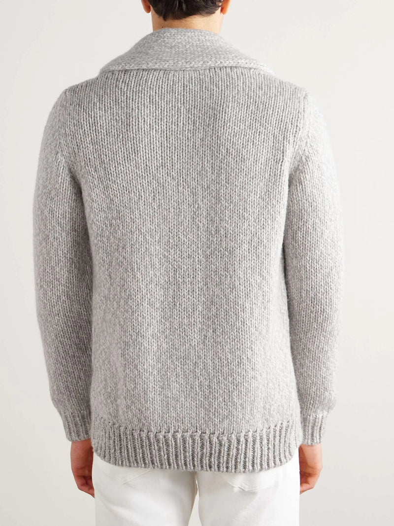Men's Shawl Collar Wool Cardigan