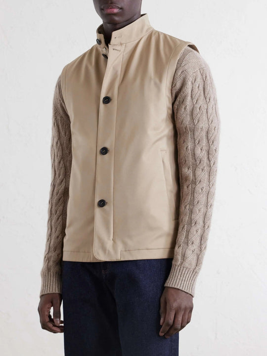 Men's Shell Button Up Stand Collar Vest