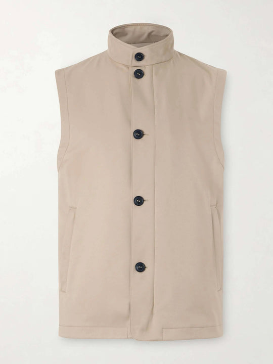 Men's Shell Button Up Stand Collar Vest
