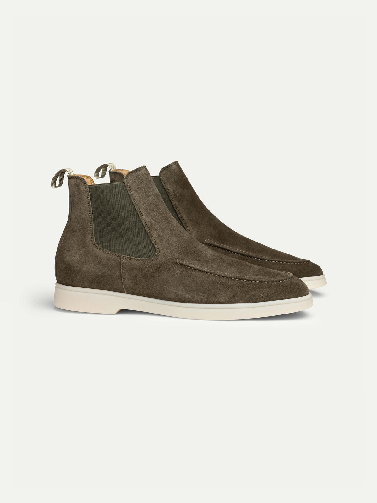 Men's Suede Chelsea Boots with White Sole, view 4