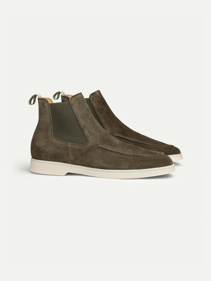 Men's Suede Chelsea Boots with White Sole, view 4