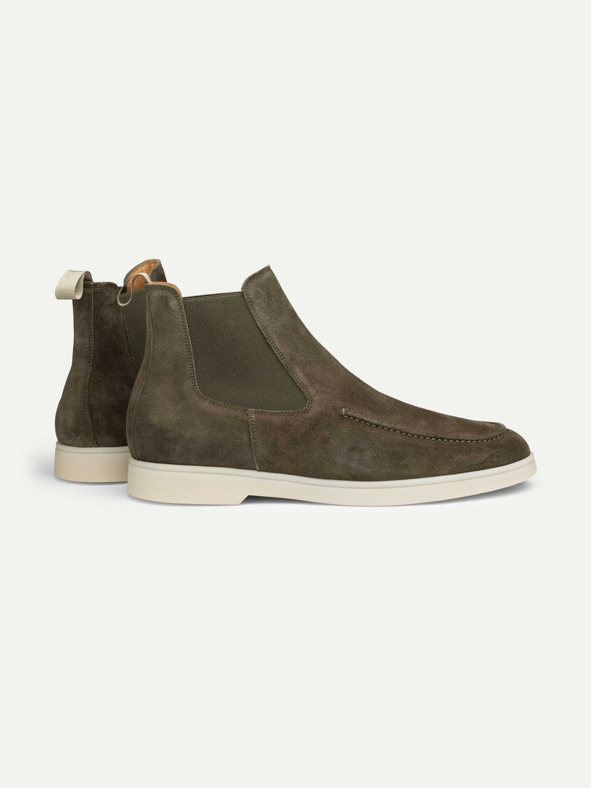 Men's Suede Chelsea Boots with White Sole, view 5