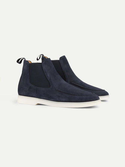 Men's Suede Chelsea Boots with White Sole, view 7