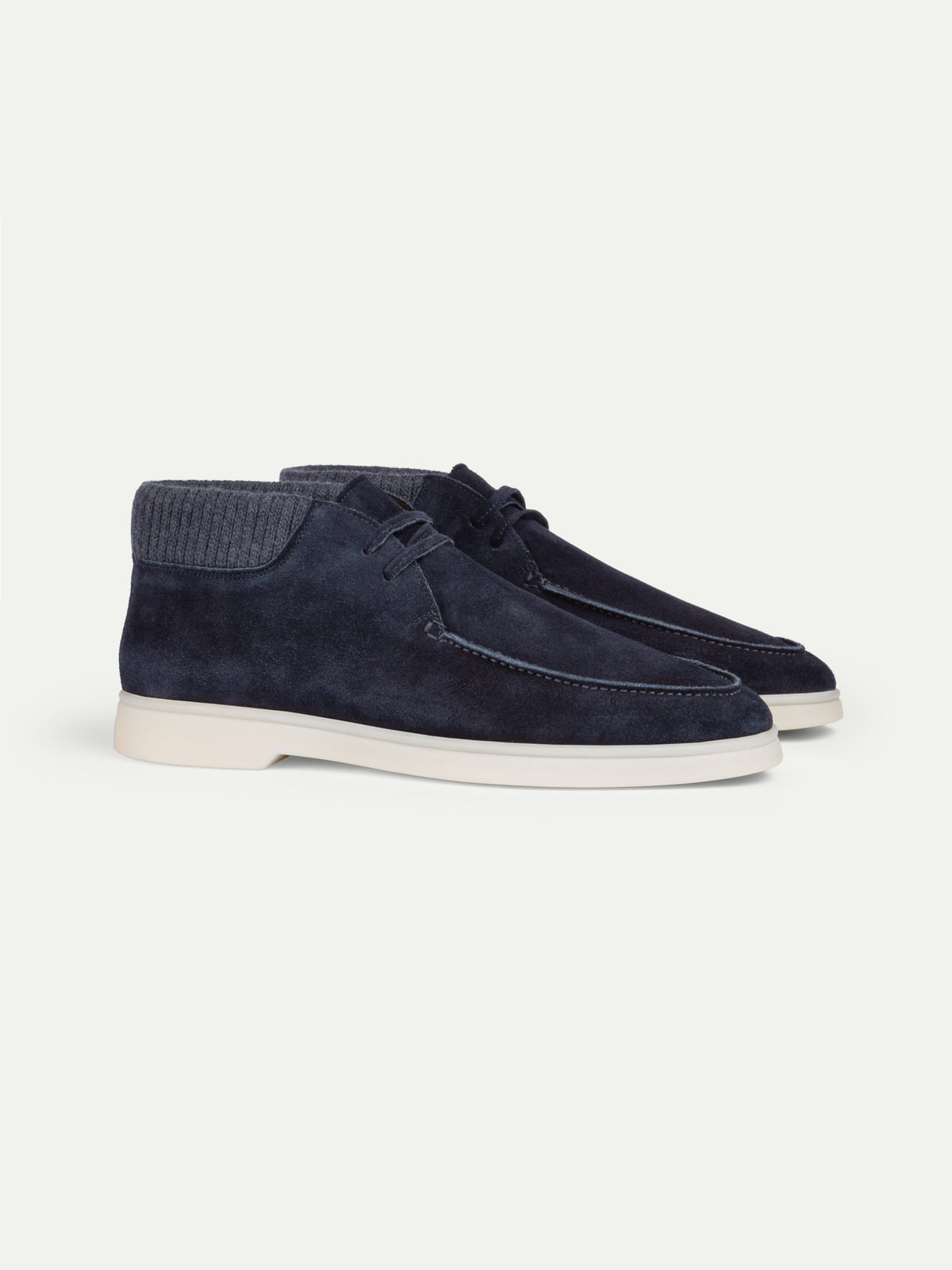Men's Suede Desert Boots with White Sole, House of Zeno