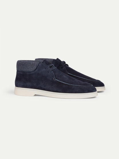 Men's Suede Desert Boots with White Sole, House of Zeno