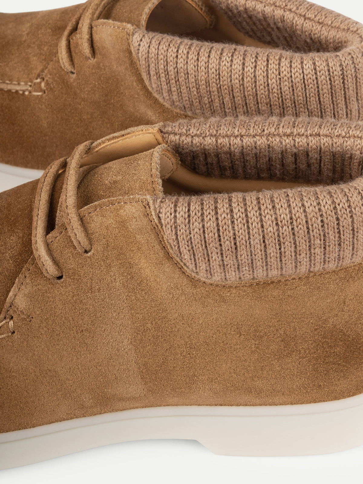Men's Suede Desert Boots with White Sole, view 13