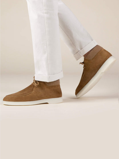 Men's Suede Desert Boots with White Sole, view 14