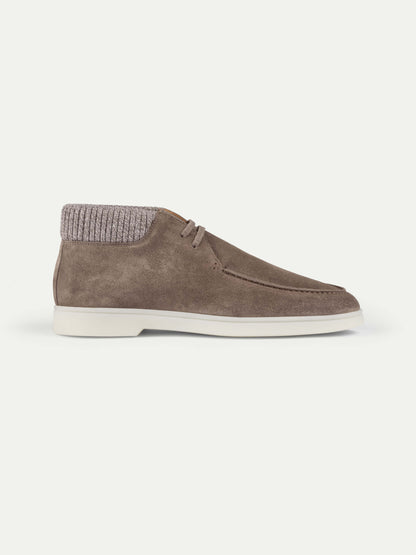 Men's Suede Desert Boots with White Sole, view 7