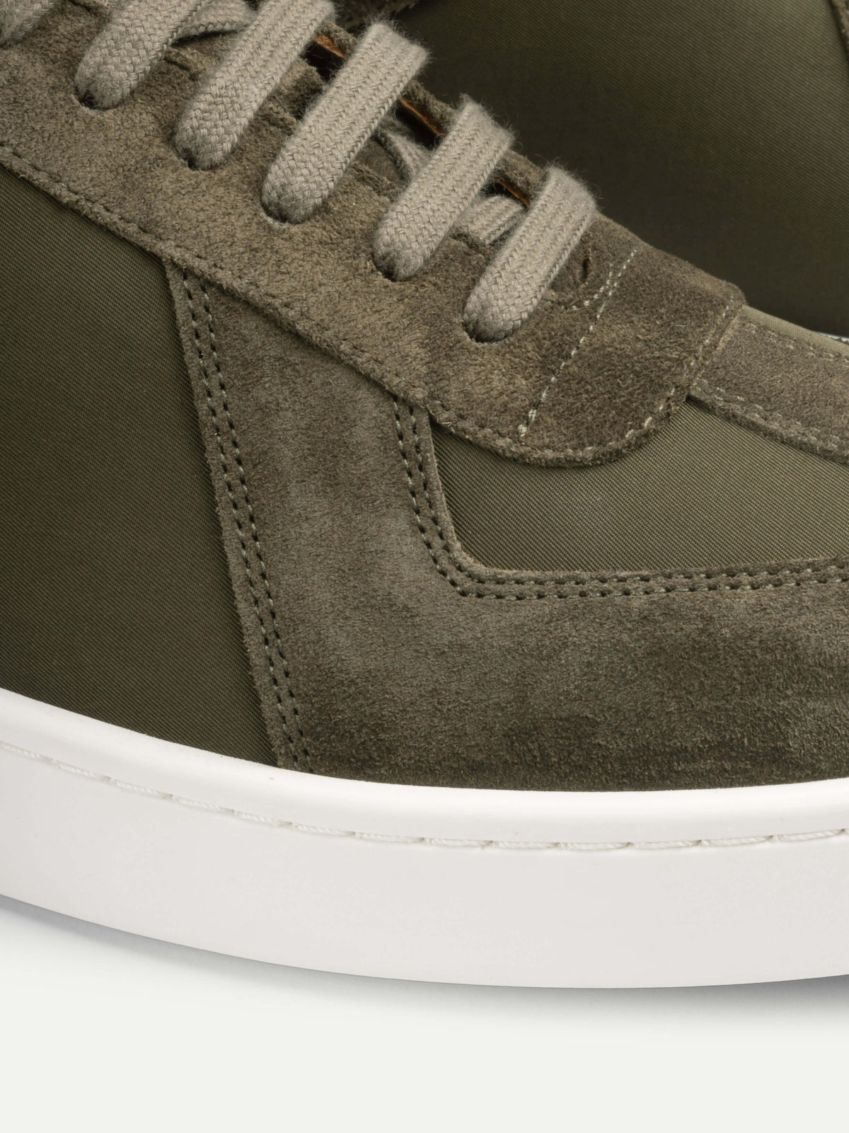 Men's Suede Low Top Sneakers with Thick White Sole, view 2