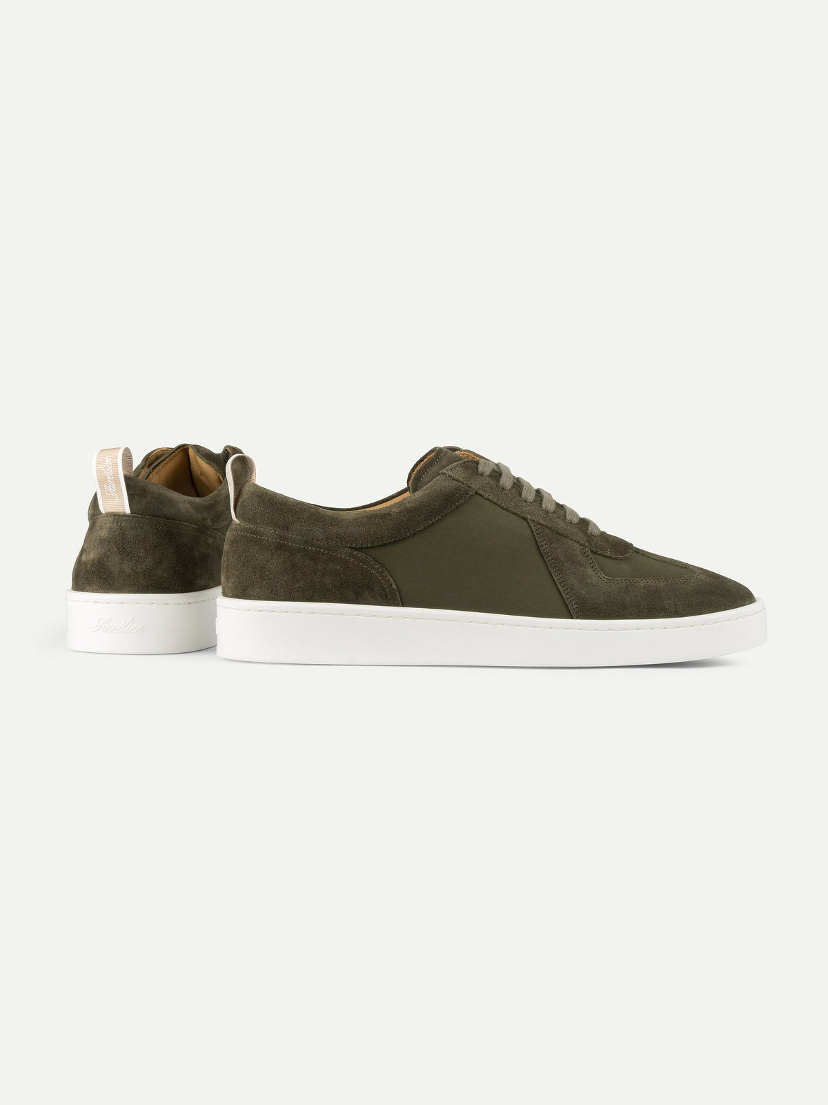 Men's Suede Low Top Sneakers with Thick White Sole, view 3