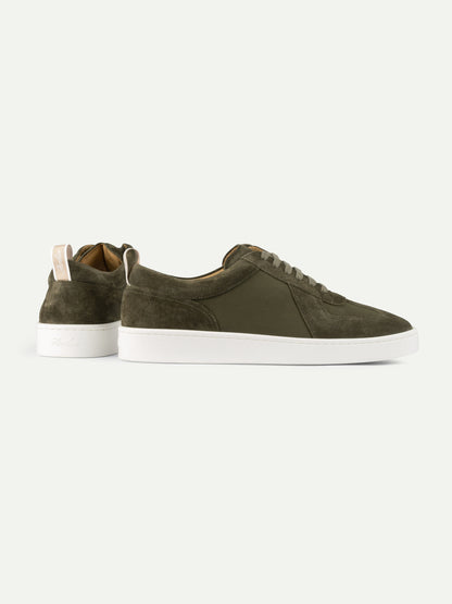 Men's Suede Low Top Sneakers with Thick White Sole, view 3
